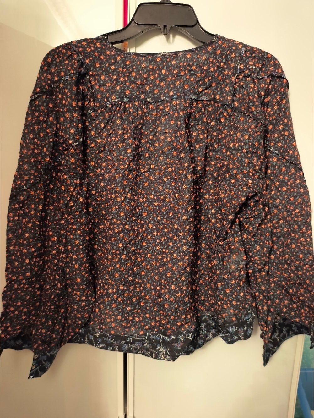 Ulla Johnson Colette Floral-Print Cotton-Blend Blouse Sz 8 - Picture 6 of 7